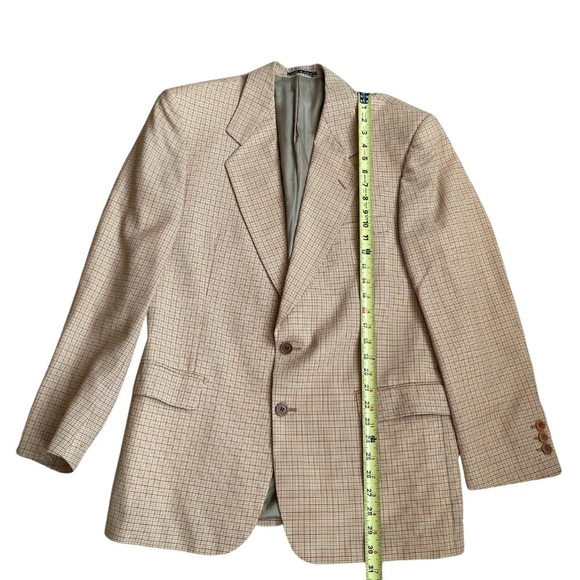 Blu Scuro Men’s 2 Button Wool and Nylon Checked Blazer European Sz 50R US Sz 40 - Picture 8 of 12